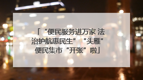 “便民服务进万家 法治护航惠民生”“头雁”便民集市“开张”啦