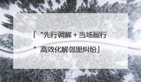“先行调解＋当场履行”高效化解邻里纠纷