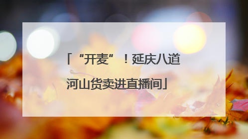 “开麦”！延庆八道河山货卖进直播间