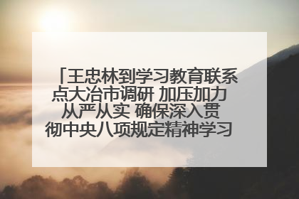 王忠林到学习教育联系点大冶市调研 加压加力 从严从实 确保深入贯彻中央八项规定精神学习教育取得实效