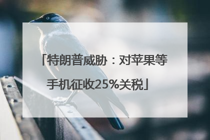 特朗普威胁：对苹果等手机征收25%关税
