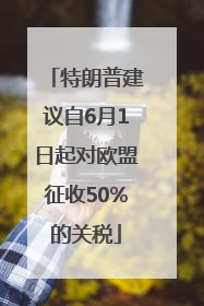 特朗普建议自6月1日起对欧盟征收50%的关税