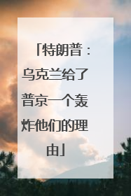 特朗普：乌克兰给了普京一个轰炸他们的理由