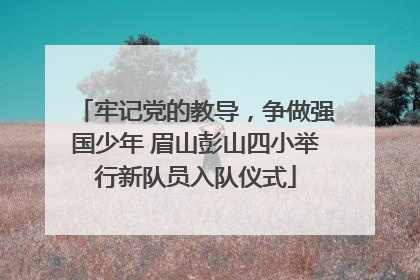 牢记党的教导，争做强国少年 眉山彭山四小举行新队员入队仪式