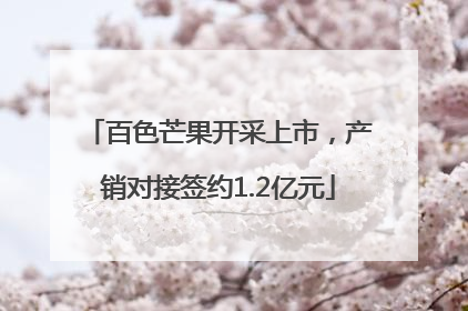 百色芒果开采上市，产销对接签约1.2亿元