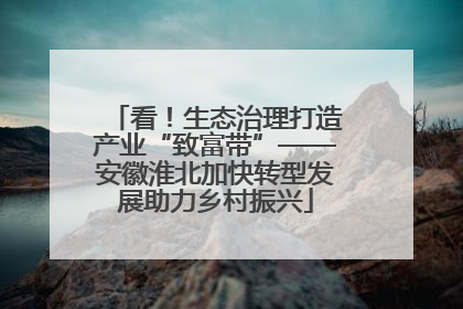 看！生态治理打造产业“致富带”——安徽淮北加快转型发展助力乡村振兴
