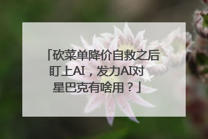 砍菜单降价自救之后盯上AI，发力AI对星巴克有啥用？