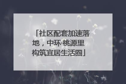 社区配套加速落地，中环·桃源里构筑宜居生活圈