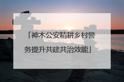 神木公安精耕乡村警务提升共建共治效能