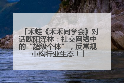 禾蛙《禾禾同学会》对话欧阳泽林：社交网络中的“超级个体”，反常规重构行业生态！