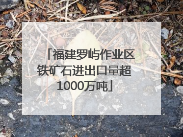福建罗屿作业区铁矿石进出口量超1000万吨