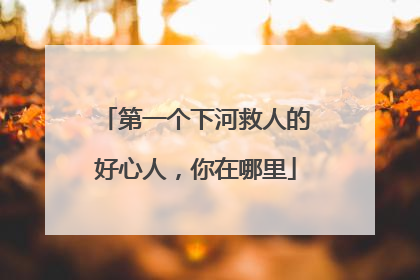 第一个下河救人的好心人，你在哪里