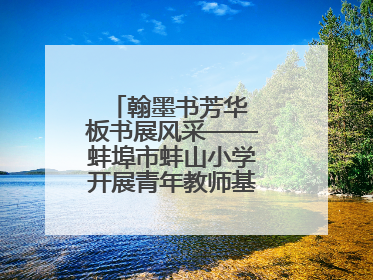 翰墨书芳华 板书展风采——蚌埠市蚌山小学开展青年教师基本功考核活动