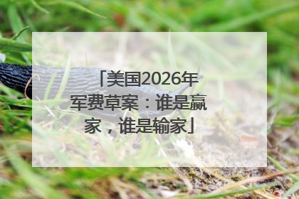 美国2026年军费草案：谁是赢家，谁是输家