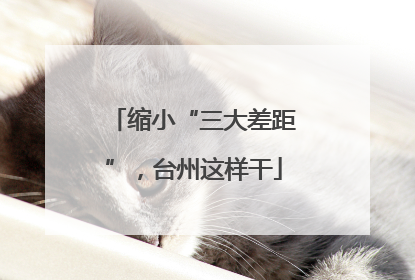 缩小“三大差距”，台州这样干