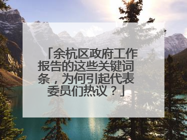 余杭区政府工作报告的这些关键词条，为何引起代表委员们热议？