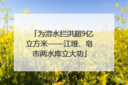 为澧水拦洪超9亿立方米——江垭、皂市两水库立大功