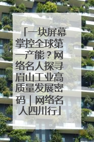 一块屏幕掌控全球第一产能？网络名人探寻眉山工业高质量发展密码｜网络名人四川行
