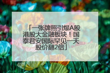 一张牌照引爆A股港股大金融板块！国泰君安国际罕见一天股价翻2倍