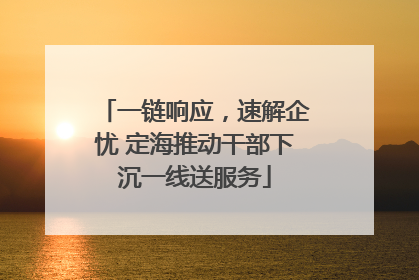 一链响应，速解企忧 定海推动干部下沉一线送服务