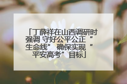 丁薛祥在山西调研时强调 守好公平公正“生命线” 确保实现“平安高考”目标