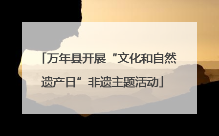 万年县开展“文化和自然遗产日”非遗主题活动