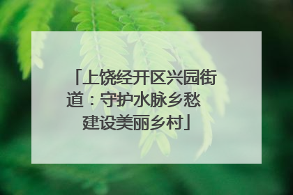 上饶经开区兴园街道：守护水脉乡愁 建设美丽乡村
