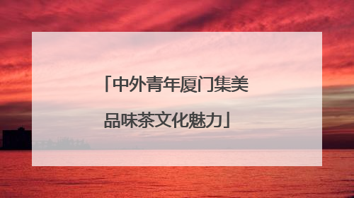 中外青年厦门集美品味茶文化魅力