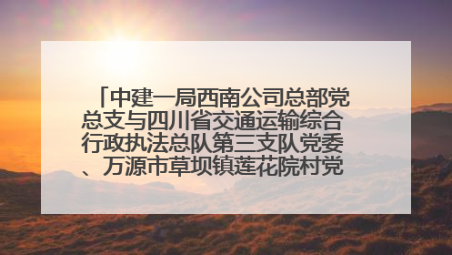 中建一局西南公司总部党总支与四川省交通运输综合行政执法总队第三支队党委、万源市草坝镇莲花院村党支部开展党建联建