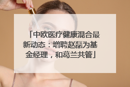 中欧医疗健康混合最新动态：增聘赵磊为基金经理，和葛兰共管