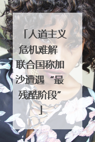人道主义危机难解 联合国称加沙遭遇“最残酷阶段”