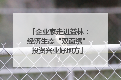 企业家走进益林：经济生态“双面绣” 投资兴业好地方