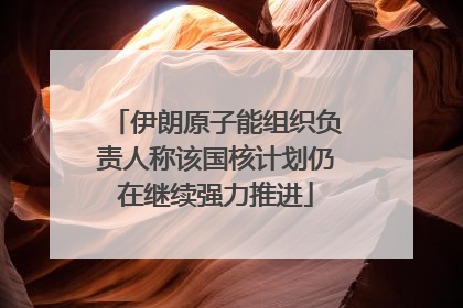 伊朗原子能组织负责人称该国核计划仍在继续强力推进