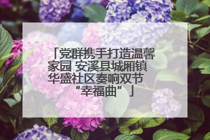 党群携手打造温馨家园 安溪县城厢镇华盛社区奏响双节 “幸福曲”