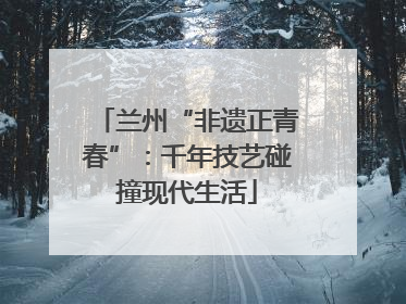 兰州“非遗正青春”：千年技艺碰撞现代生活