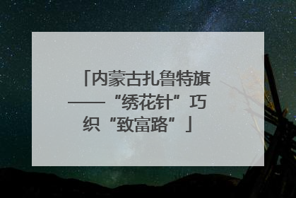 内蒙古扎鲁特旗——“绣花针”巧织“致富路”