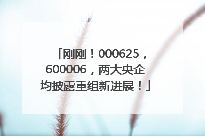 刚刚！000625，600006，两大央企均披露重组新进展！