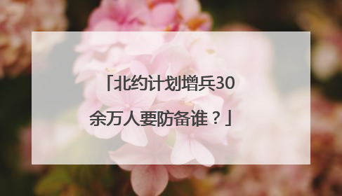 北约计划增兵30余万人要防备谁？