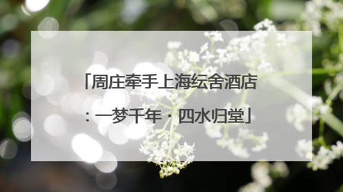 周庄牵手上海纭舍酒店：一梦千年・四水归堂