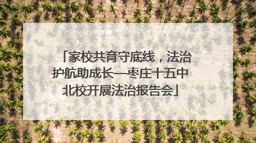 家校共育守底线，法治护航助成长—枣庄十五中北校开展法治报告会