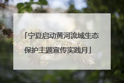 宁夏启动黄河流域生态保护主题宣传实践月