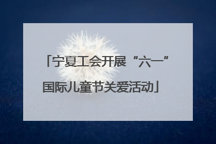 宁夏工会开展“六一”国际儿童节关爱活动