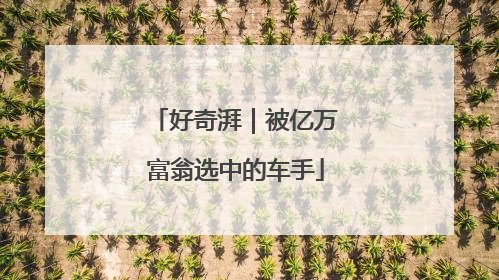 好奇湃｜被亿万富翁选中的车手