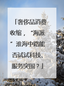 奢侈品消费收缩，“海派”淮海中路能否试试科技、服务突围？
