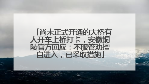 尚未正式开通的大桥有人开车上桥打卡，安徽铜陵官方回应：不服管劝擅自进入，已采取措施