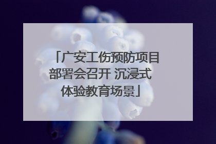 广安工伤预防项目部署会召开 沉浸式体验教育场景