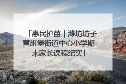 惠民护苗｜潍坊坊子黄旗堡街道中心小学期末家长课程纪实