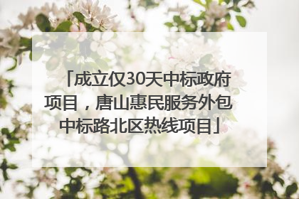 成立仅30天中标政府项目，唐山惠民服务外包中标路北区热线项目