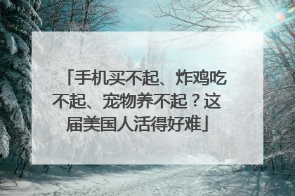 手机买不起、炸鸡吃不起、宠物养不起？这届美国人活得好难