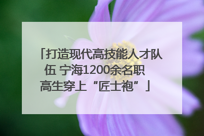 打造现代高技能人才队伍 宁海1200余名职高生穿上“匠士袍”